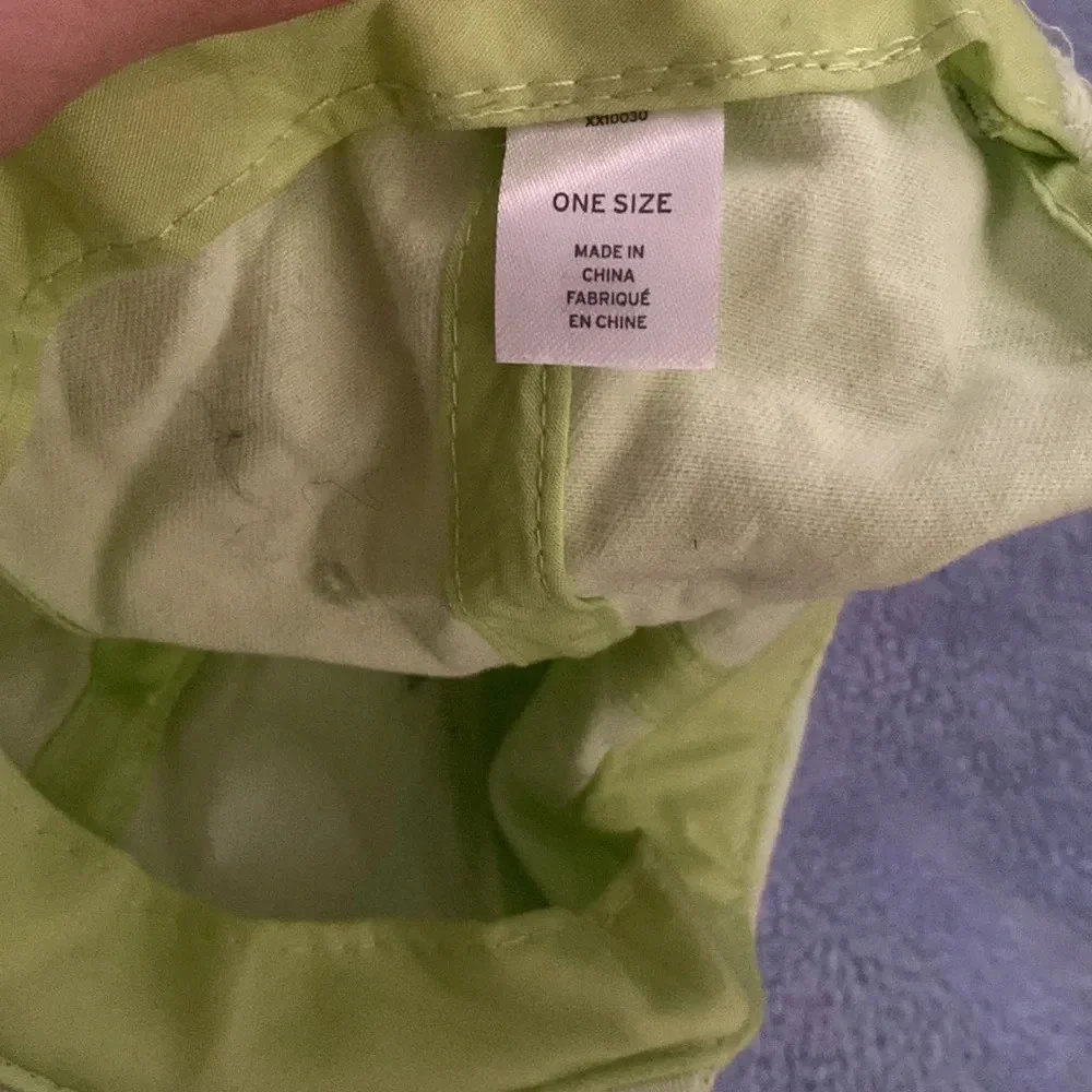 Pastel Green Cap Hat With Back Bow Tie